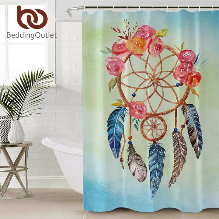 Beddingoutlet Dreamcatcher Shower Curtain Floral Rose intérieur Wish Rideau
