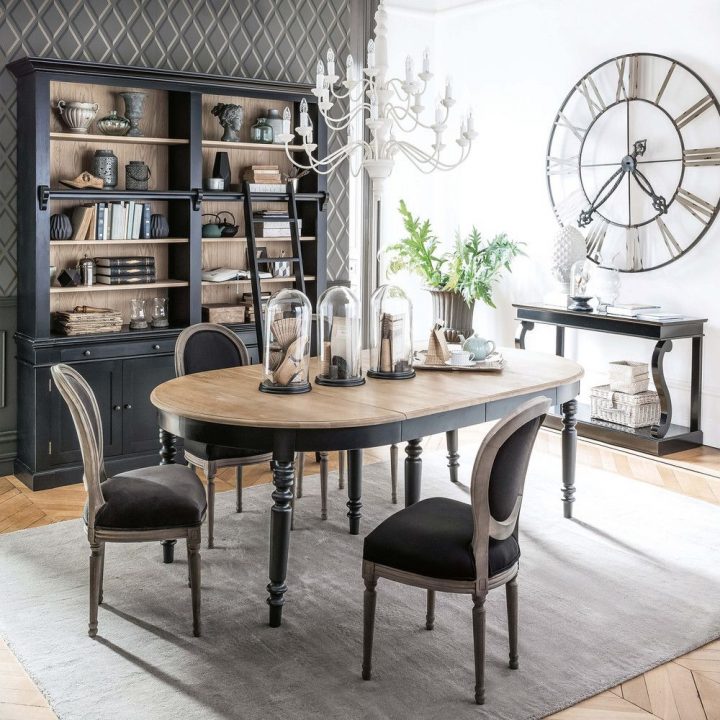 Bibliothèque 2 Tiroirs 4 Portes Avec Échelle Grise En 2020 à Table De Salle A Manger Maison Du Monde