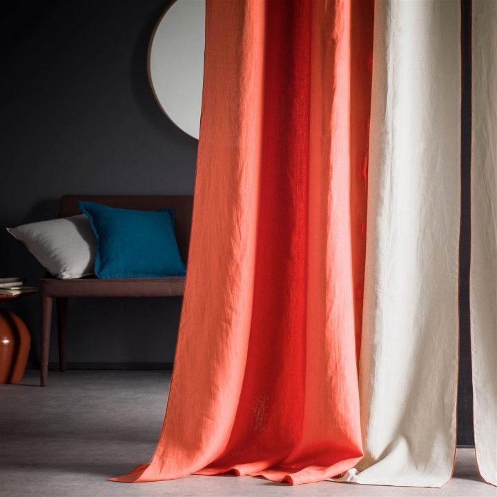 Blanc Cerise Autour Du Lin – Rideau En Lin – Brique Et Lin dedans Rideau En Lin Blanc