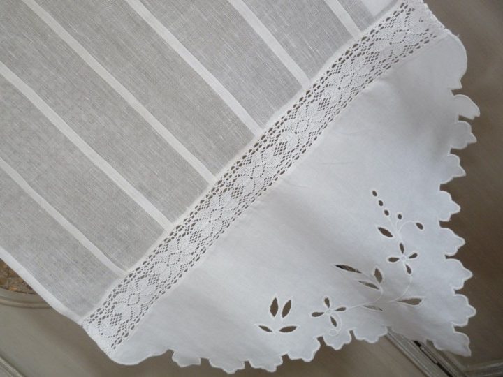 Brise Bise Brodé Festons Pointe 60X90 Cm, Brise-Bises Et tout Rideaux Pret A Poser Brise Bise Brodé Festons Pointe 60X90 Cm, Brise-Bises Et tout Rideaux Pret A Poser