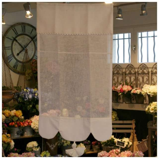 Brise-Bise Sur-Mesure Lin Blanc Modèle Camélia Confection encequiconcerne Rideaux Occultants Sur Mesure