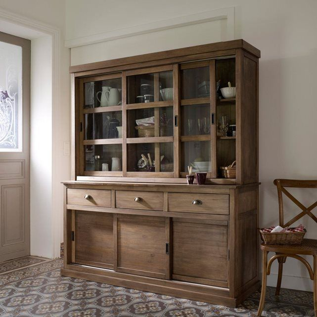 Buffet 3 Portes, 3 Tiroirs, Pin Massif, Lunja La Redoute tout Rangement Salle À Manger