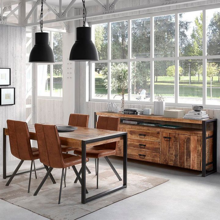 Buffet Industriel, Buffet Bois Massif, Enfilade Contemporaine serapportantà Meuble De Salle A Manger Pas Cher