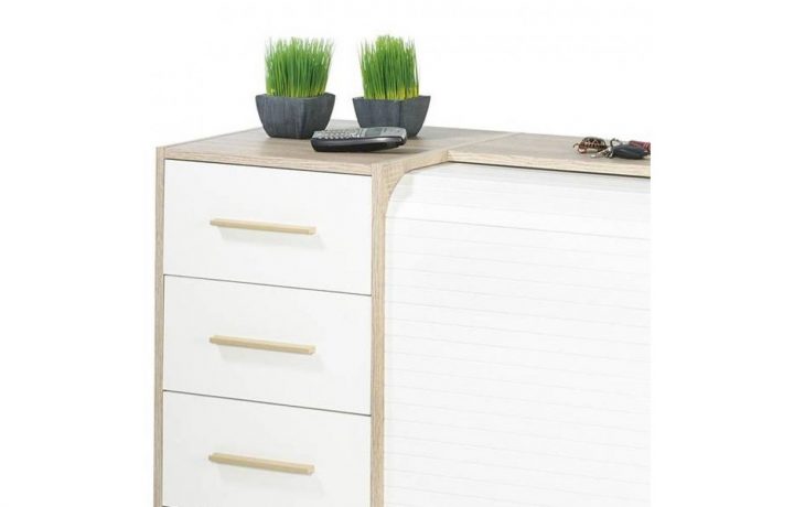 Buffet Style Scandinave 3 Tiroirs Et 1 Rideau Déroulant concernant Rideau Style Scandinave Buffet Style Scandinave 3 Tiroirs Et 1 Rideau Déroulant concernant Rideau Style Scandinave