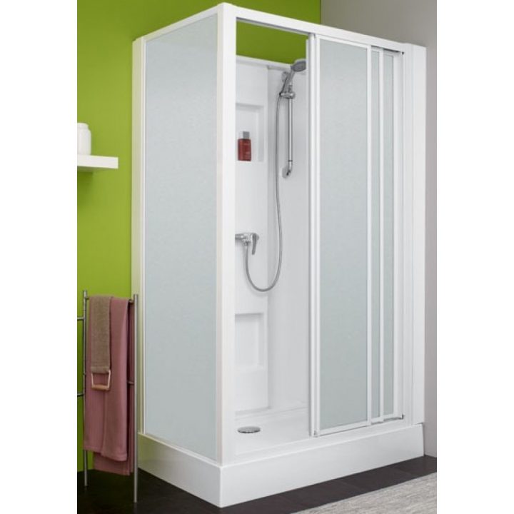 Cabine De Douche 100 X 80 Cm – Accès De Face – 3 Vantaux tout Peinture Cabine De Douche