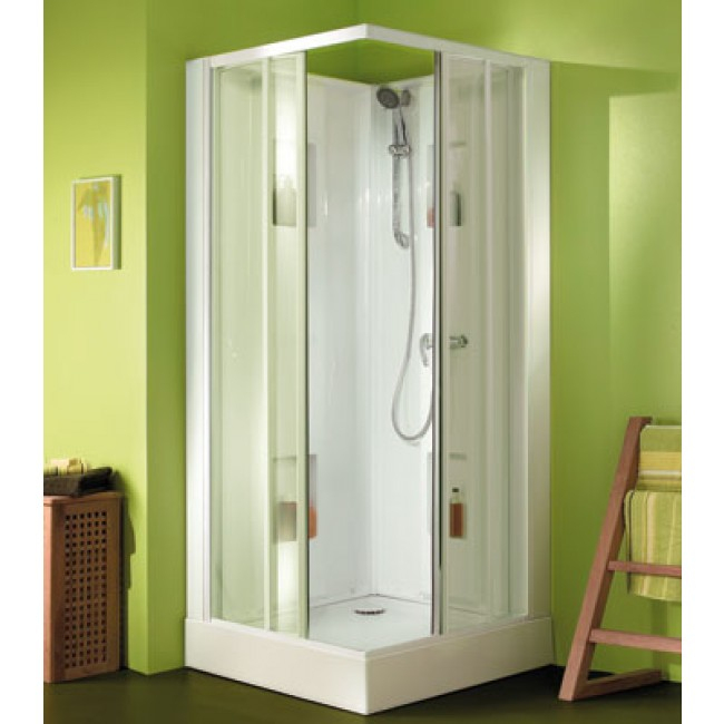 Cabine De Douche 90 X 90 Cm – Accès D'Angle Par Portes encequiconcerne Peinture Cabine De Douche