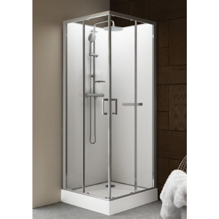 Cabine De Douche – 90 X 90 Cm Carrée – Portes Coulissantes dedans Pose Porte De Douche Coulissante Cabine De Douche – 90 X 90 Cm Carrée – Portes Coulissantes dedans Pose Porte De Douche Coulissante