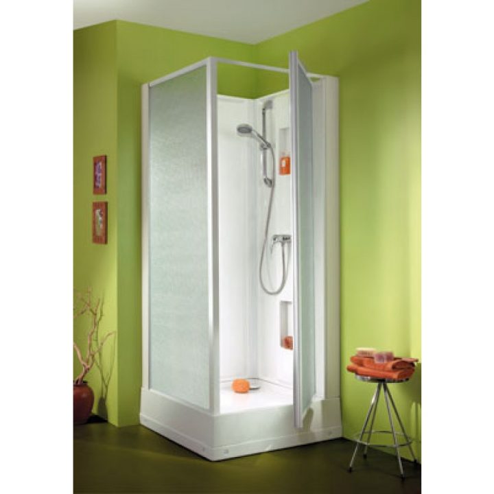 Cabine De Douche 90X90 Cm – Accès Par Porte Pivotante dedans Peinture Cabine De Douche