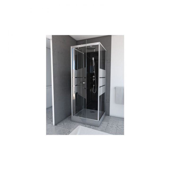 Cabine De Douche Complète – 90X90Cm – Gris Et Noir – Study concernant Notice De Montage Cabine De Douche