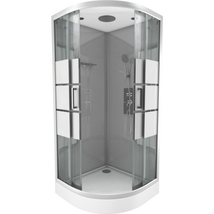 Cabine De Douche Ronde À Bandes Laquées Blanches Gris intérieur Cabine De Douche Ronde Cabine De Douche Ronde À Bandes Laquées Blanches Gris intérieur Cabine De Douche Ronde