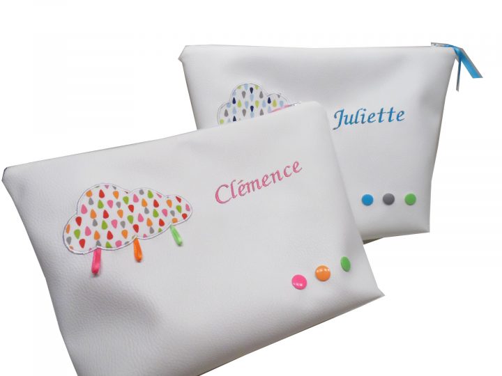 Cadeau Naissance Jumeau/Jumelle : Lot De 2 Maxi Trousses encequiconcerne Trousse De Toilette Bebe Personnalise