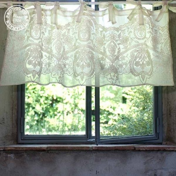 Cantonnière De Charme Blanc Mariclo Rideau Cantonnière De tout Rideaux De Charme