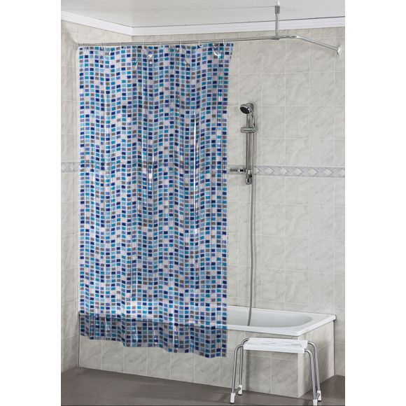 Carrefour – Rideau De Douche Pvc – 180X200 Cm Bleu pour Rideau De Douche Eventail