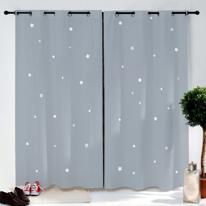 Cette Paire De Rideaux Étoiles De Couleur Grise Habillera pour Rideau Enfant Fille