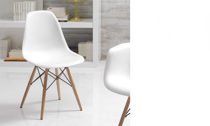 Chaise Blanche Et Bois Clair Moderne Xanda (Lot De 4) intérieur Chaise De Salle A Manger Blanche