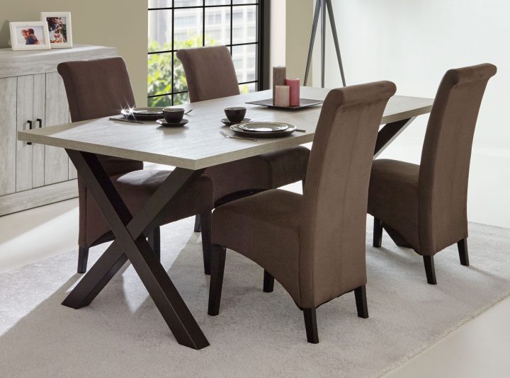 Chaise De Salle À Manger Contemporaine En Tissu Gris Foncé concernant Chaise De Salle A Manger Contemporaine