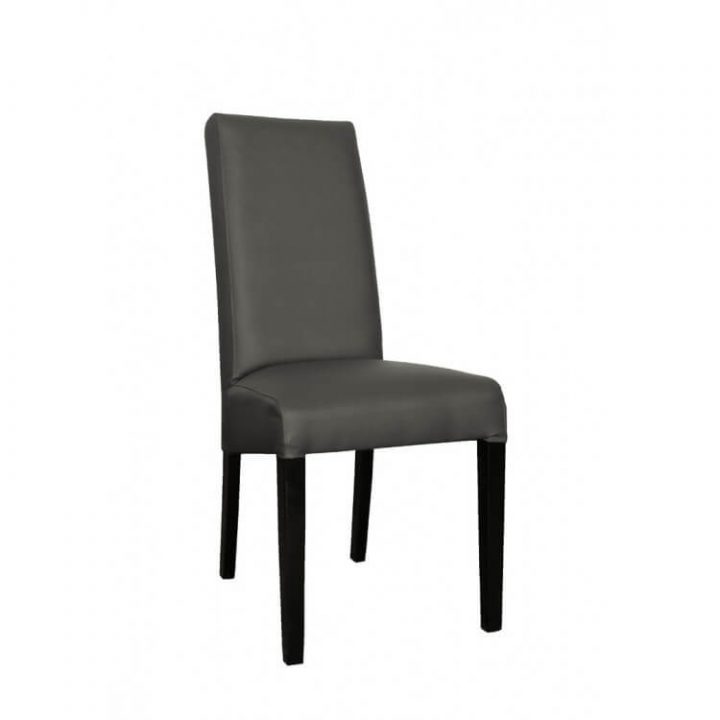 Chaise De Salle À Manger Contemporaine Pu Gris Foncé/Pieds pour Chaise De Salle A Manger Contemporaine