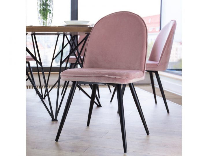 Chaise Salle À Manger / Chaise Velours – Tony – Rose à Chaise De Salle A Manger Conforama