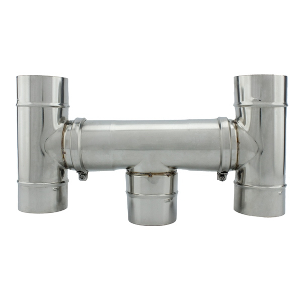 Chapeau En H Vertical Inox Simple Paroi pour Chapeau De Cheminée En Béton