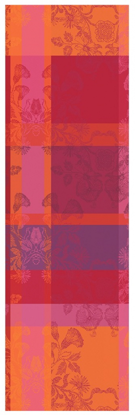Chemin De Table 55X180 Cm 100% Coton, Fleurs Et Feuilles encequiconcerne Chemin De Table Orange