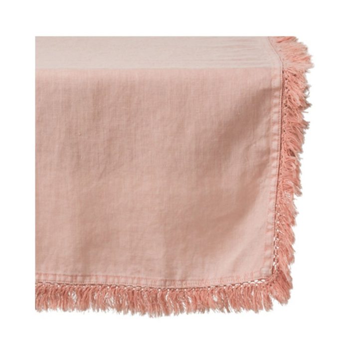 Chemin De Table À Franges 150X45 Cm En Lin Orange – Omaha concernant Chemin De Table Orange