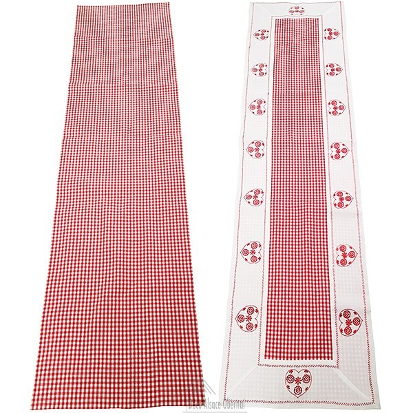 Chemin De Table Alsace Réversible Coeur Vichy 45 Cm X 170 dedans Chemin De Table Vichy