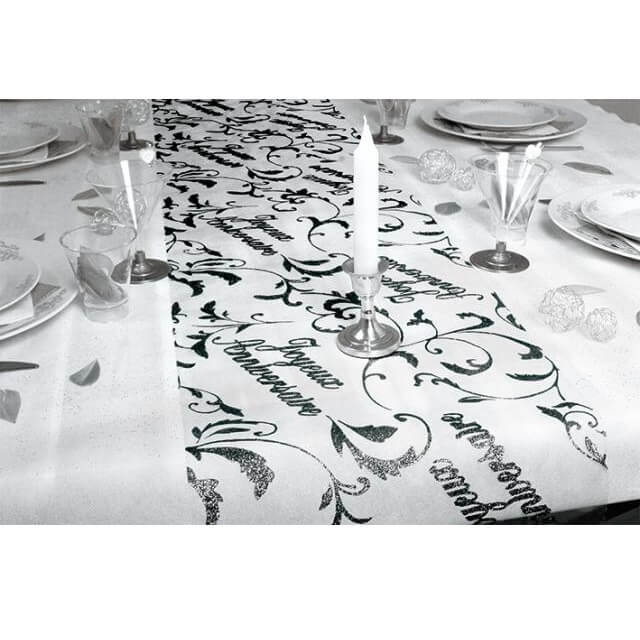 Chemin De Table Anniversaire Noir (X1) Ref/Cht00N serapportantà Chemin De Table Pailleté