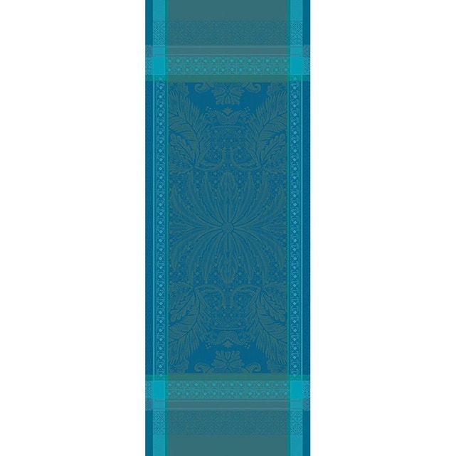 Chemin De Table Anti-Tache Isaphire Emeraude Bleu Garnier serapportantà Chemin Emeraude
