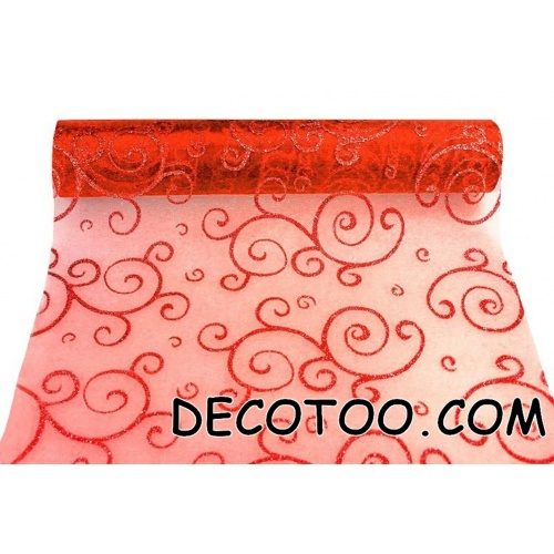 Chemin De Table Arabesque Pailleté Rouge destiné Chemin De Table Pailleté