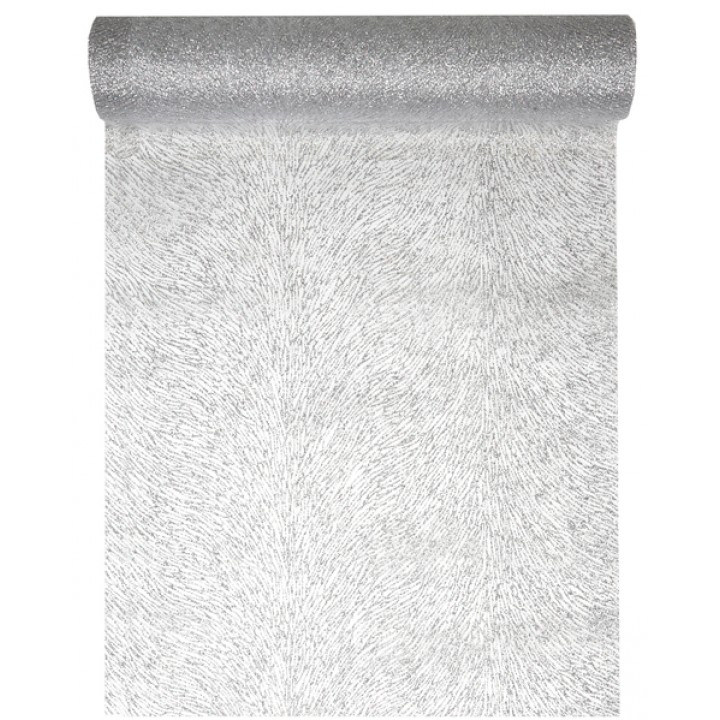 Chemin De Table Argent Pailleté Vague En Organdi 28 Cm X 5 M intérieur Chemin De Table Pailleté