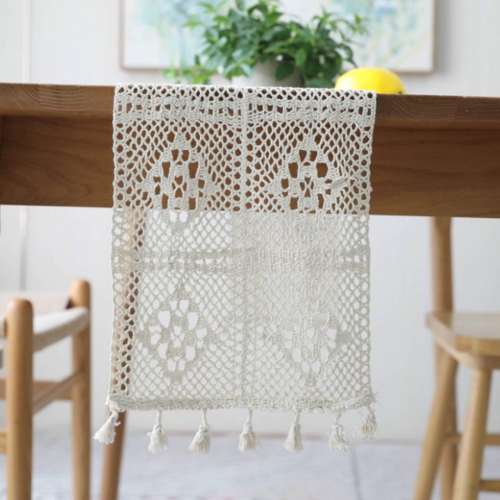 Chemin De Table Au Crochet Filet | Fait Main | Runner concernant Chemin De Table Au Crochet
