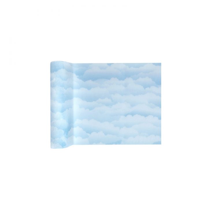 Chemin De Table Baptême Nuage Tissu Rose/Bleu – Dragée D'Amour destiné Chemin De Table Bapteme