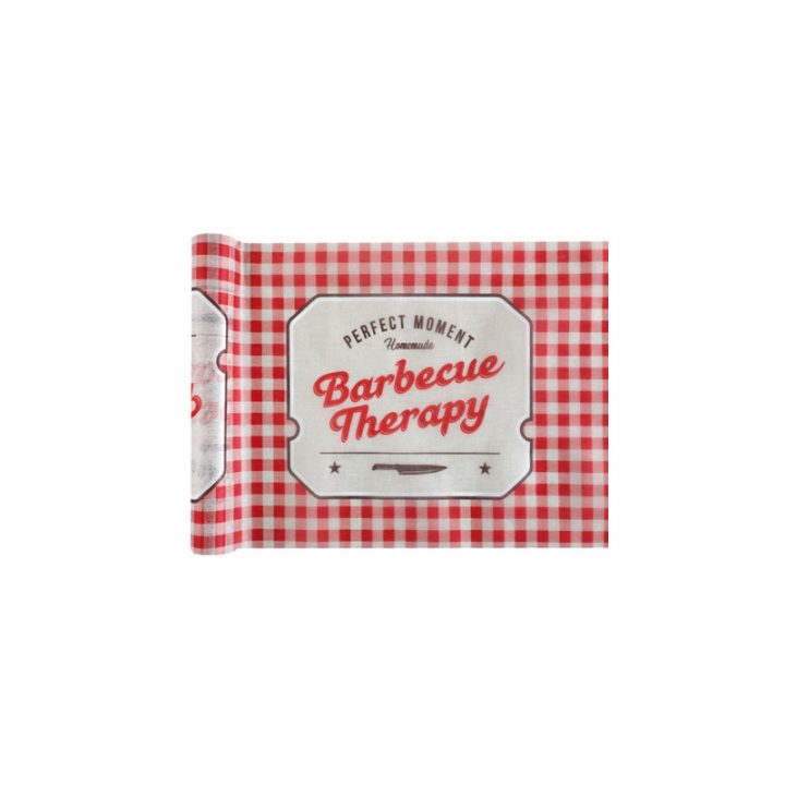 Chemin De Table Barbecue Tissu Intissé Vichy Rouge pour Chemin De Table Intissé Rouge