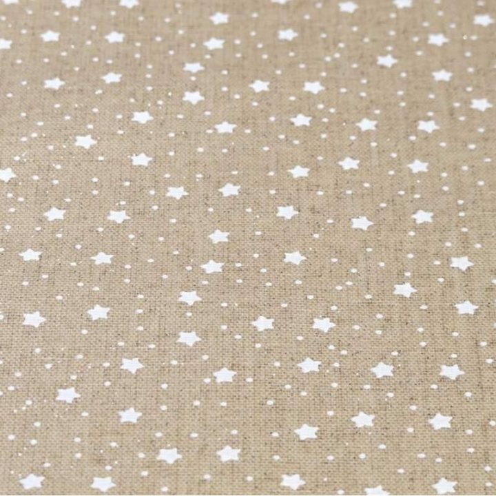 Chemin De Table Beige À Etoiles Blanches Et Paillettes tout Chemin De Table Etoile
