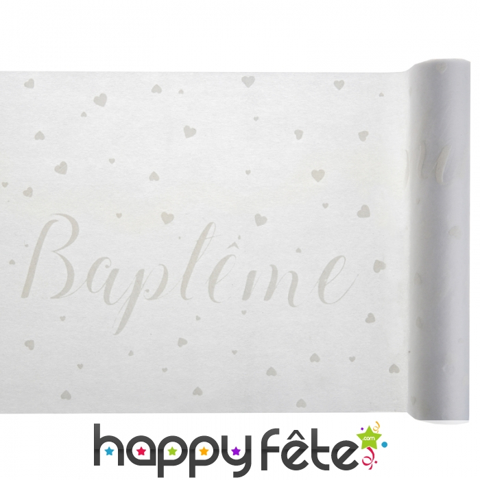 Chemin De Table Blanc De Baptême destiné Chemin De Table Bapteme