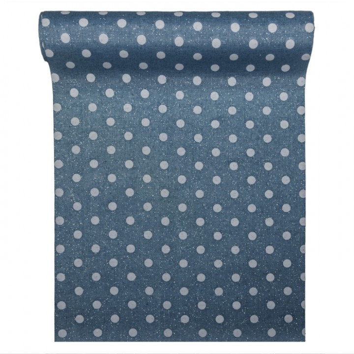 Chemin De Table Bleu Foncé À Pois Blancs 28 Cm X 5 M serapportantà Chemin De Table Mickey