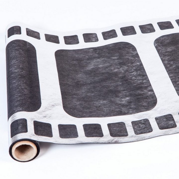Chemin De Table Cinéma En Intissé Style Bobine De Film pour Chemin De Table Cinema