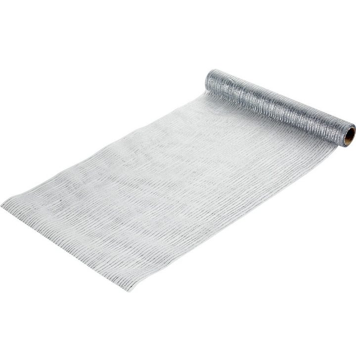 Chemin De Table Effet Organza Gris Argenté – Linge De dedans Chemin De Table Jetable Gifi