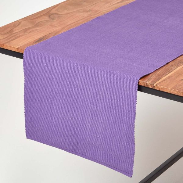 Chemin De Table En Coton Uni, Violet serapportantà Chemin De Table Violet