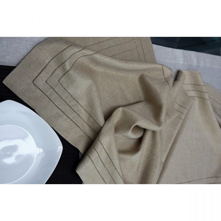 Chemin De Table En Lin Et Lurex Or Ou Argent Etoiles Par intérieur Chemin De Table Doré