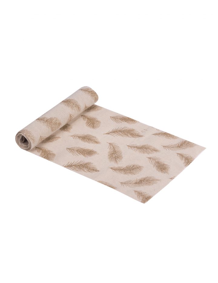 Chemin De Table En Lin Plumettes Pailletées 3 M pour Chemin De Table Lin Mariage