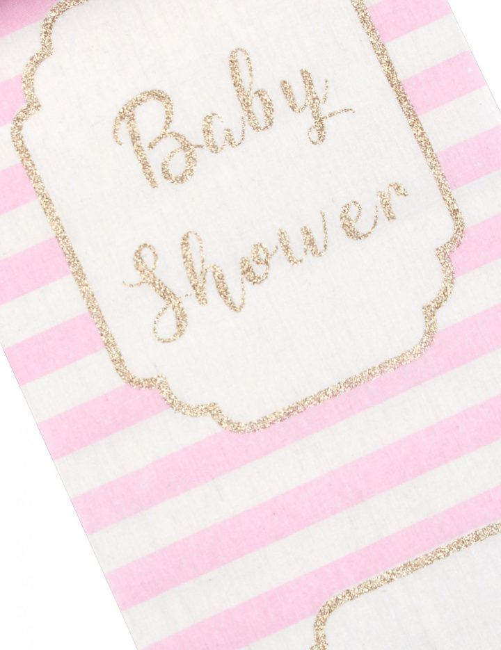 Chemin De Table En Lin Rose Baby Shower 5 M, Décoration destiné Chemin De Table Lin Mariage