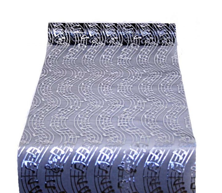 Chemin De Table En Organza Notes De Musique – 0.28X5M pour Chemin De Table Etoile
