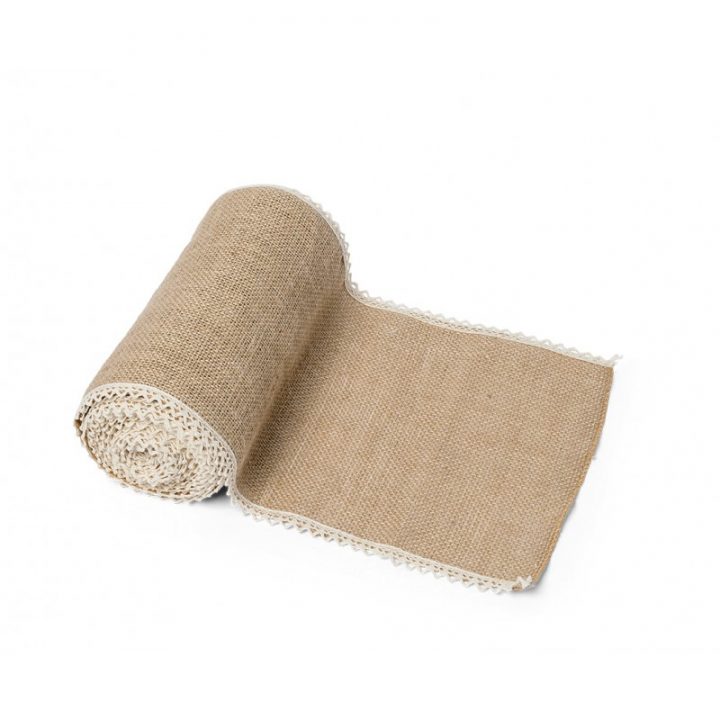 Chemin De Table En Toile De Jute Avec Dentelle serapportantà Chemin De Table Toile De Jute 10M