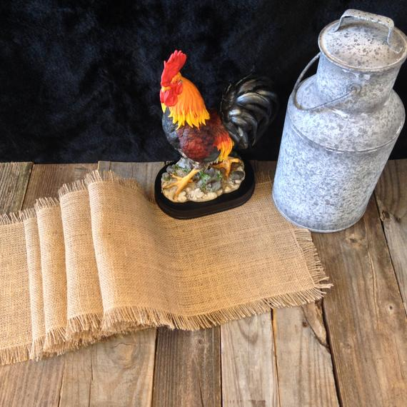 Chemin De Table En Toile De Jute Frange Rustique 8 Pieds à Chemin De Table Toile De Jute Pas Cher