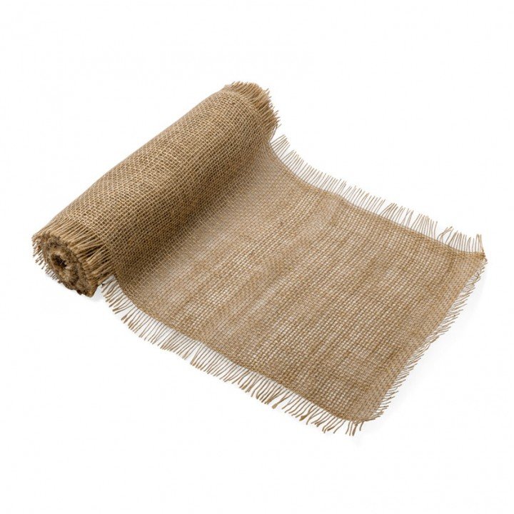 Chemin De Table En Toile Jute Effilée 28 Cm X 5 M tout Chemin De Table En Toile De Jute