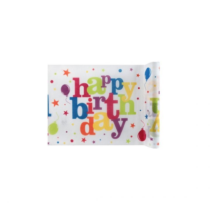 Chemin De Table Happy Birthday Festif Multicolore Santex pour Chemin De Table Foot