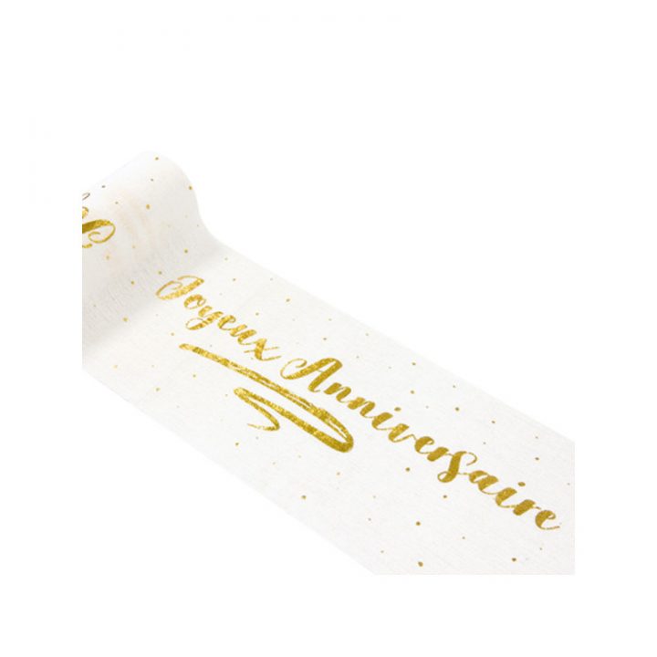 Chemin De Table Joyeux Anniversaire Or intérieur Chemin De Table Joyeux Anniversaire