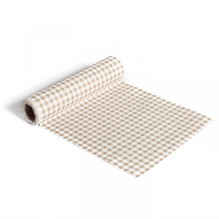 Chemin De Table Lin Vichy Écru 28 Cm X 5 M avec Chemin De Table Vichy