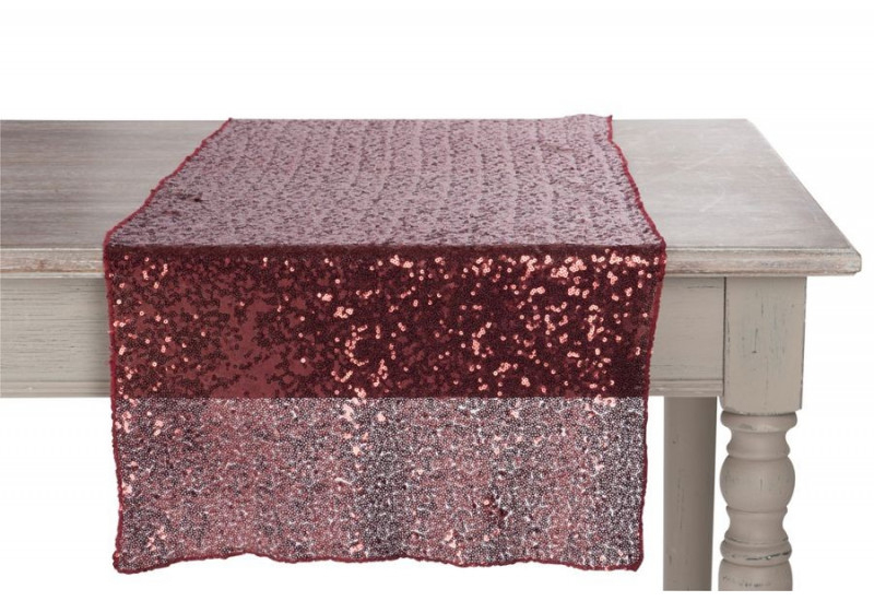 Chemin De Table Paillette Bordeaux 42X150Cm J-Line By avec Chemin De Table Scandinave